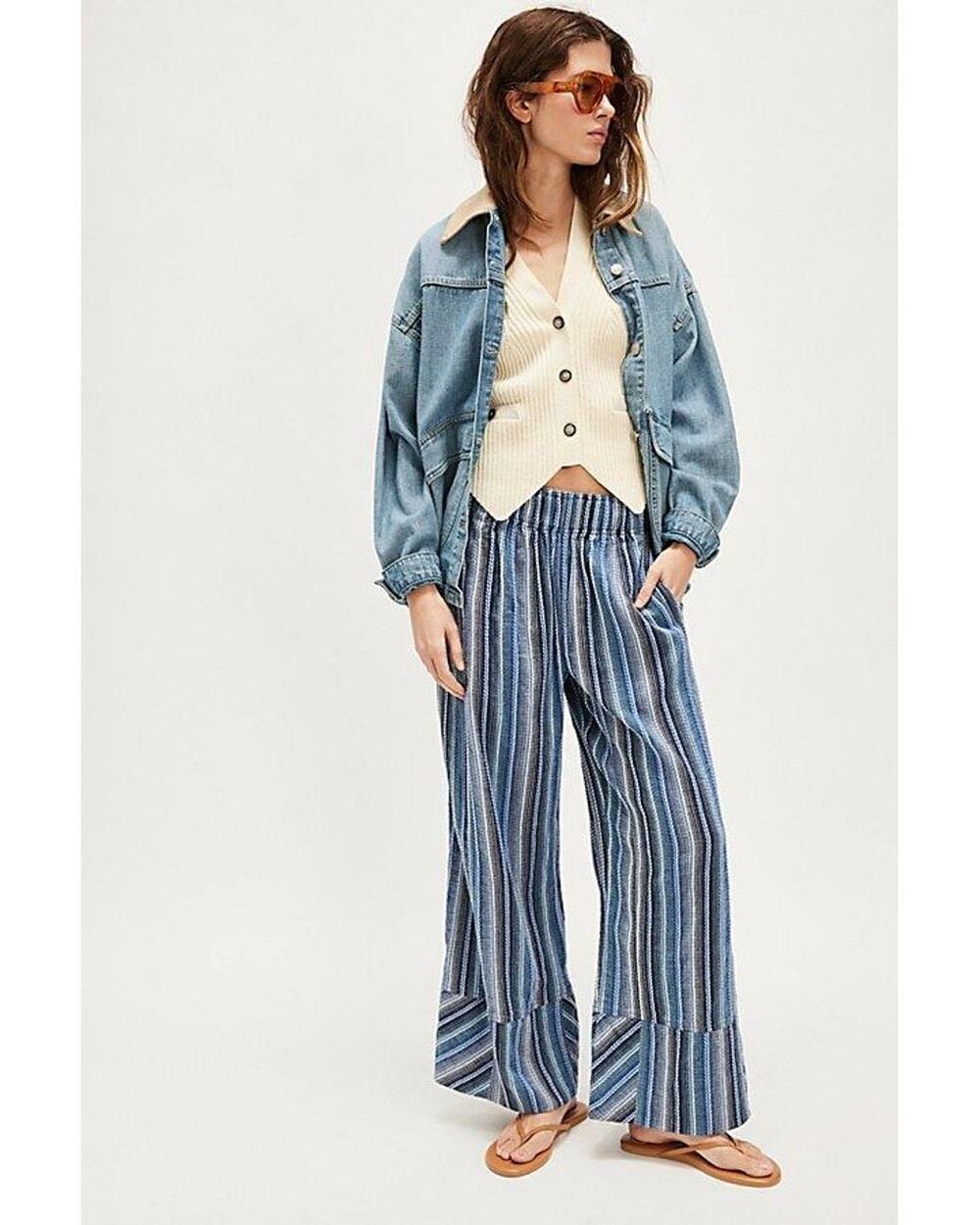 Free People Day’s End Stripe Pant, GUC, Size XL